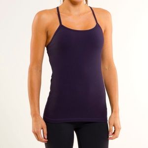 Lululemon Power Y Tank Size 4 Black Swan (purple)